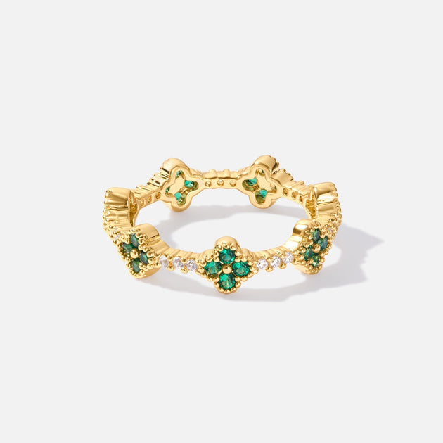 Lucky - Clover Crystal Ring – 5thAvenueJewelry