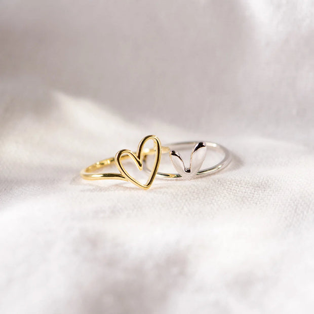 Always keep me in your heart layered heart ring