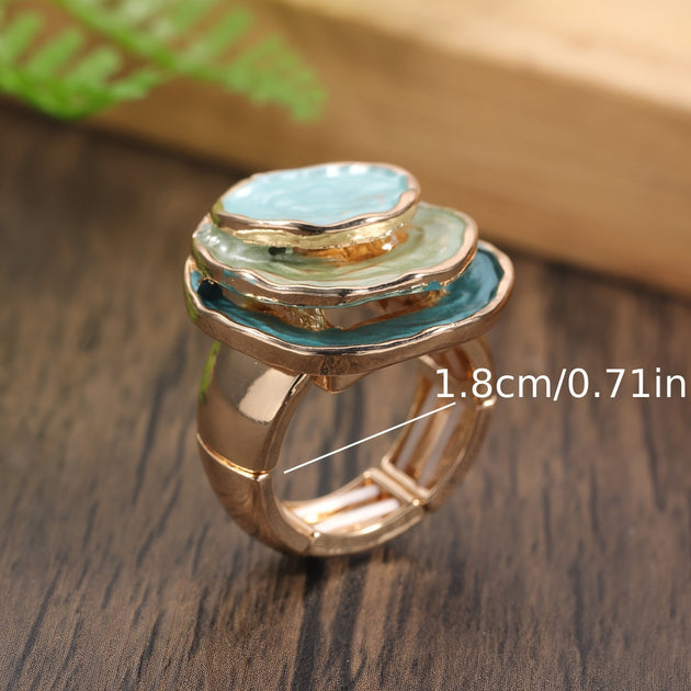 Boho Triple-Layer Enamel Ring – 5thAvenueJewelry