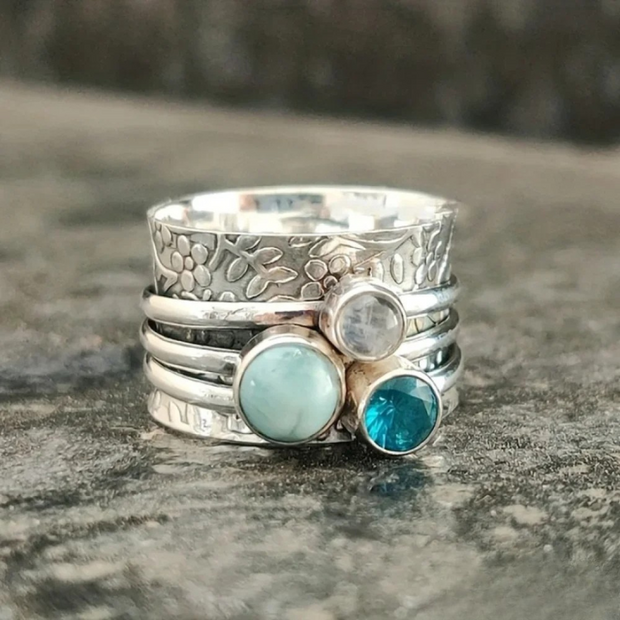 Natural Blue Stone Ring
