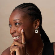 Statement Interlocking Earrings | White Gold