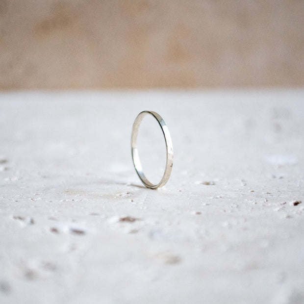 Delicate Ring in 925 Sterling Silver / Hammered Stack Ring