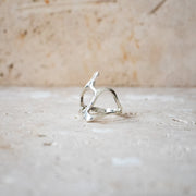 Organic Silver Ring with Tribal Design – Handmade