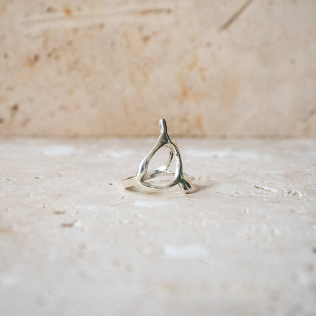 Organic Silver Ring with Tribal Design – Handmade