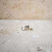 Open Hammered Ring made of 925 Sterling Silver with Gold - Handmade