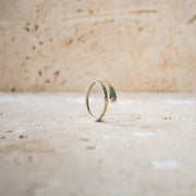 Open Hammered Ring made of 925 Sterling Silver with Gold - Handmade