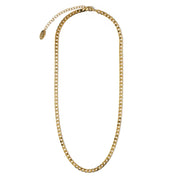 Flat Link Curb Chain Necklace | White Gold