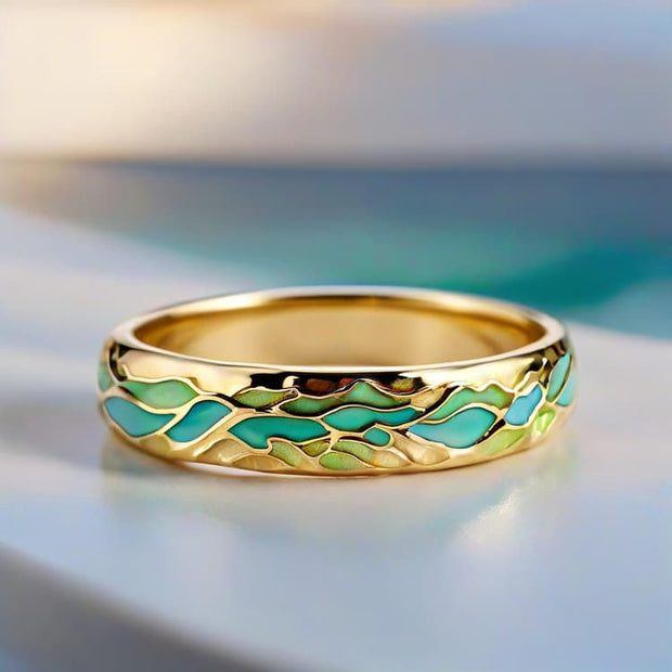 Vanna - Ocean Waves Gold Ring
