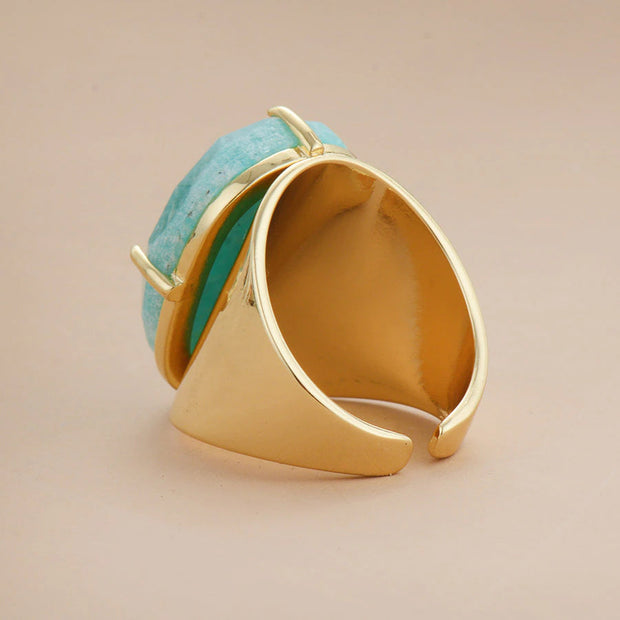 Lucky Amazonite Goddess Blue Ring