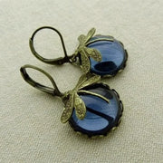 Spherical dragonfly earrings in antique gold