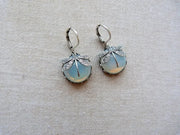 Spherical dragonfly earrings in antique gold