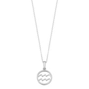 Zodiac sign necklace | White Gold