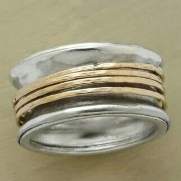 Two-Tone Minimalist Wide Ring