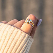 Always keep me in your heart layered heart ring
