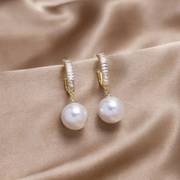 Elegant Pearl and Zirconia Earrings