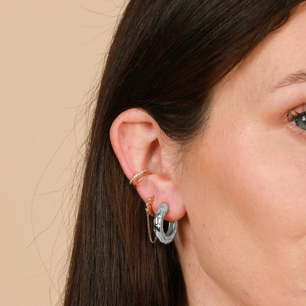 Cosmic Hoop Earrings | White Gold