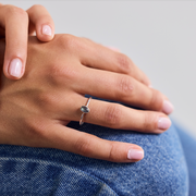Delicate Labradorite Ring made of 925 Sterling Silver / Oval Stackable Handmade Ring