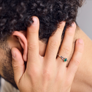 Small Green Onyx Ring with Oval Stone made of 925 Sterling Silver hand crafted