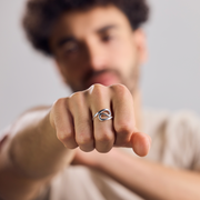 Statement Ring Wave Swirl made of 925 Sterling Silver asymmetrically handcrafted