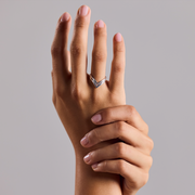 Chevron Ring Double Silver 925 Sterling Handmade