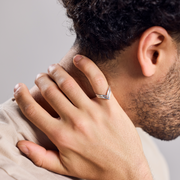 Chevron Ring Double Silver 925 Sterling Handmade