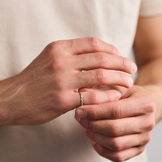 Fine twisted ring made of 925 sterling silver handcrafted