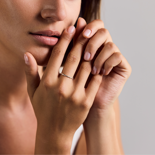 Fine twisted ring made of 925 sterling silver handcrafted