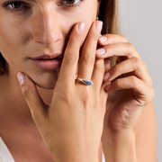 Small square-shaped 925 sterling silver signet ring handcrafted