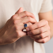 925 Sterling Silver Signet Ring Square Handmade Decorated