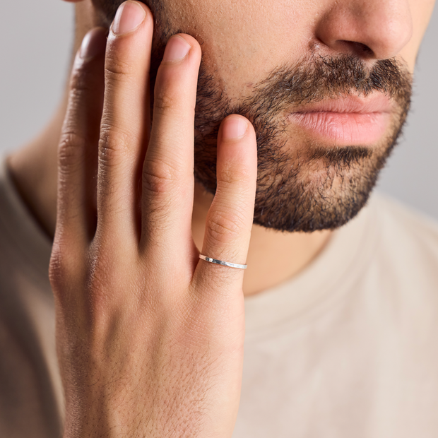 Delicate Ring in 925 Sterling Silver / Hammered Stack Ring