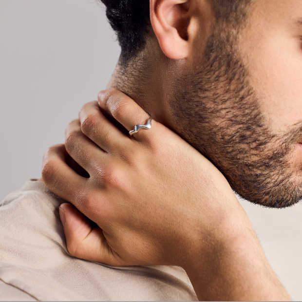 Asymmetric ring "Melting" made of 925 sterling silver