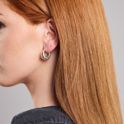 Wide Chunky Silver Plated Hoop Earrings Various Sizes Handmade