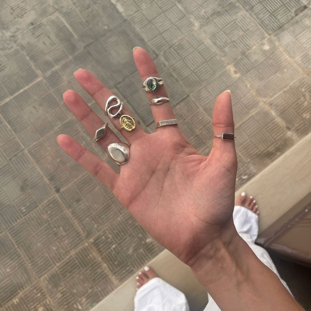 Statement Ring Wave Swirl made of 925 Sterling Silver asymmetrically handcrafted