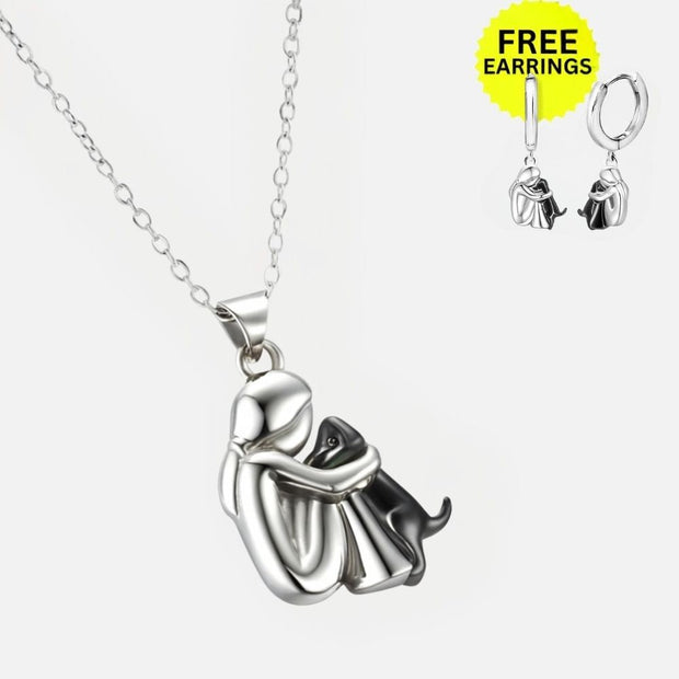 Hug Pendant Necklace with Bonus Earrings – Limited Time Offer