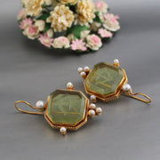 Charm - Green Pearl Earrings