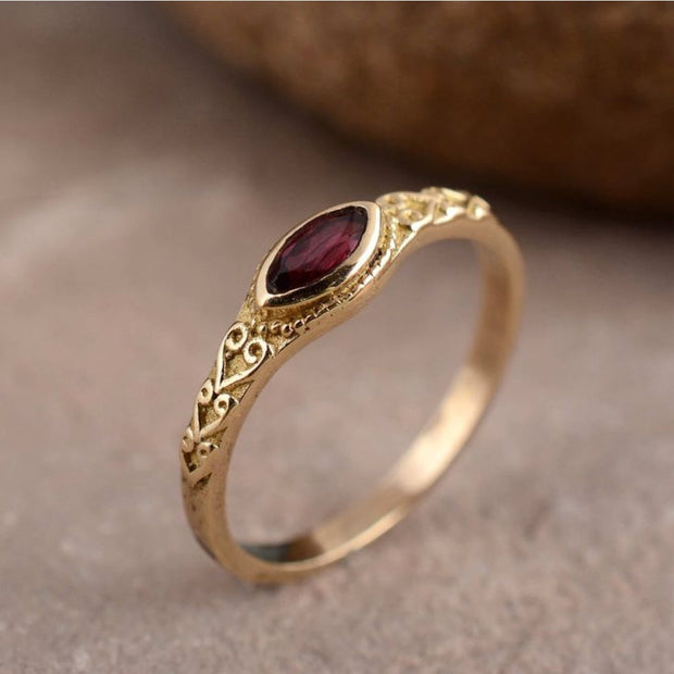 Radiance - Vintage Red Crystal Ring