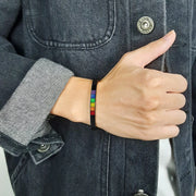 LGBT Rainbow Cuff Bracelet - Stainless Steel