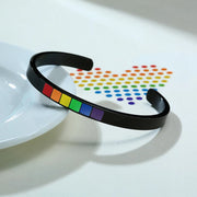 LGBT Rainbow Cuff Bracelet - Stainless Steel