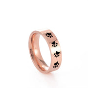 Handcrafted Paw Print Ring in Stainless Steel
