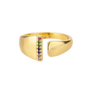 Iris - Gold Stainless Steel Initial Ring