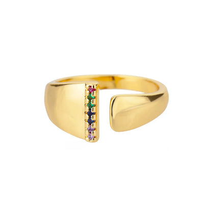 Iris - Gold Stainless Steel Initial Ring