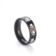 Handcrafted Paw Print Ring in Stainless Steel