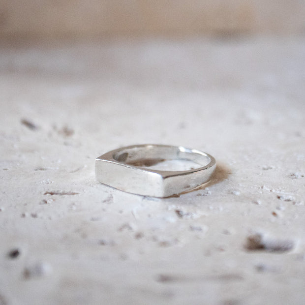 Bar Ring Signet Ring made of 925 Sterling Silver handcrafted