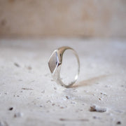 Small square-shaped 925 sterling silver signet ring handcrafted