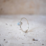 Fine moonstone ring with oval stone 925 sterling silver handmade