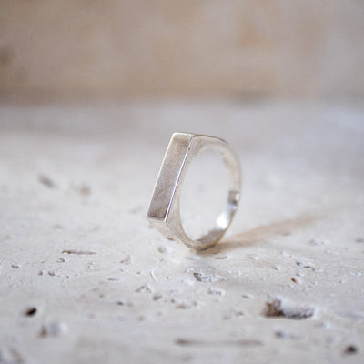 Bar Ring Signet Ring made of 925 Sterling Silver handcrafted