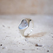 925 Sterling Silver Heart Signet Ring Handmade - Love Ring