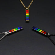 Rainbow Pride Bar Adjustable Necklace