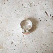 Wide Signet Ring with Heart in 925 Sterling Silver with Natural Freshwater Pearl