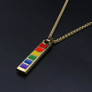 Rainbow Pride Bar Adjustable Necklace